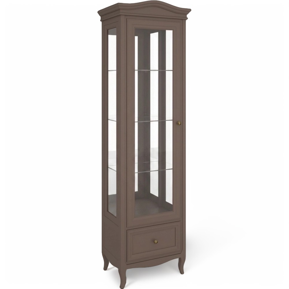 Витрина левая  с зеркалом М601L/Q коричневая