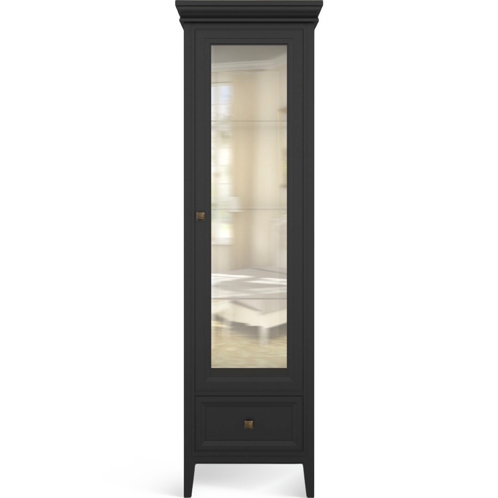 Витрина правая с зеркалом R Тесоро черная T601R/BL