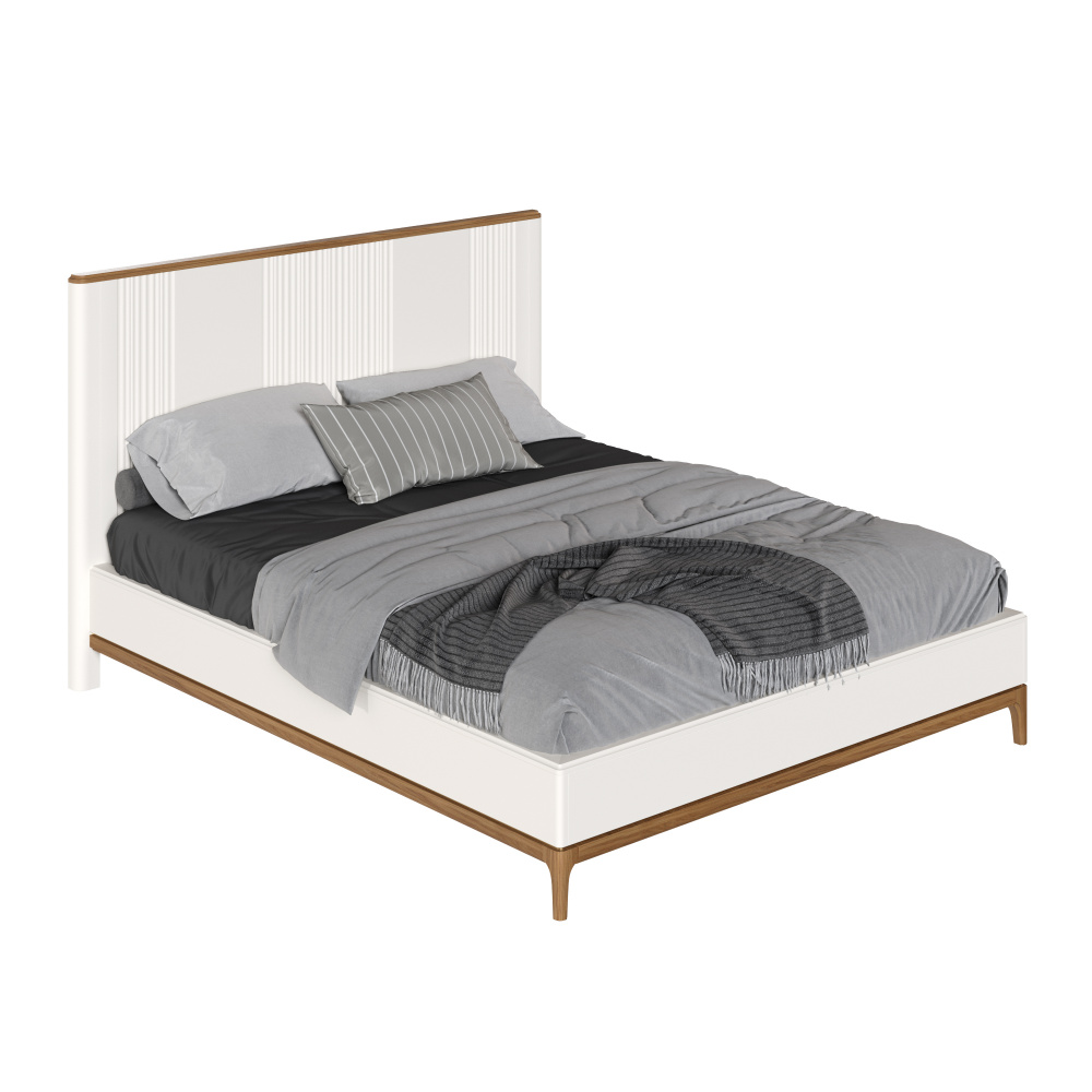 Кровать с жесткой спинкой  BR208W White