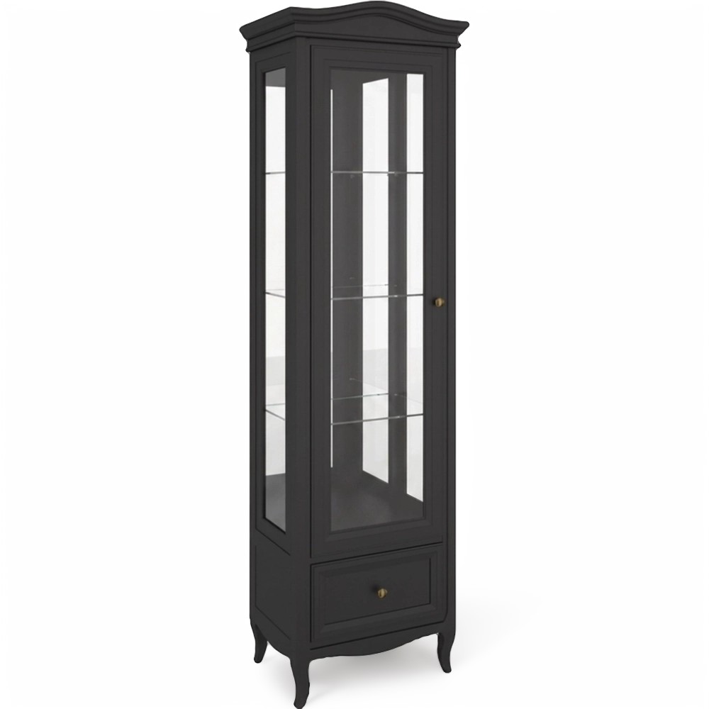 Витрина левая  с зеркалом М601L/BL черная