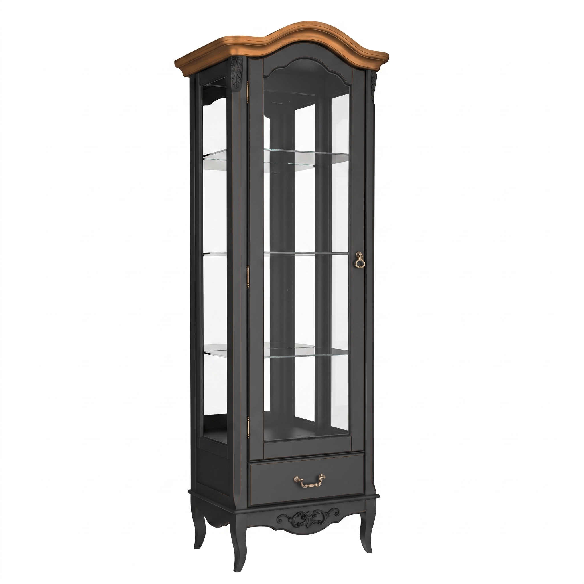 Витрина стеклянная L с зеркалом W602/1BL