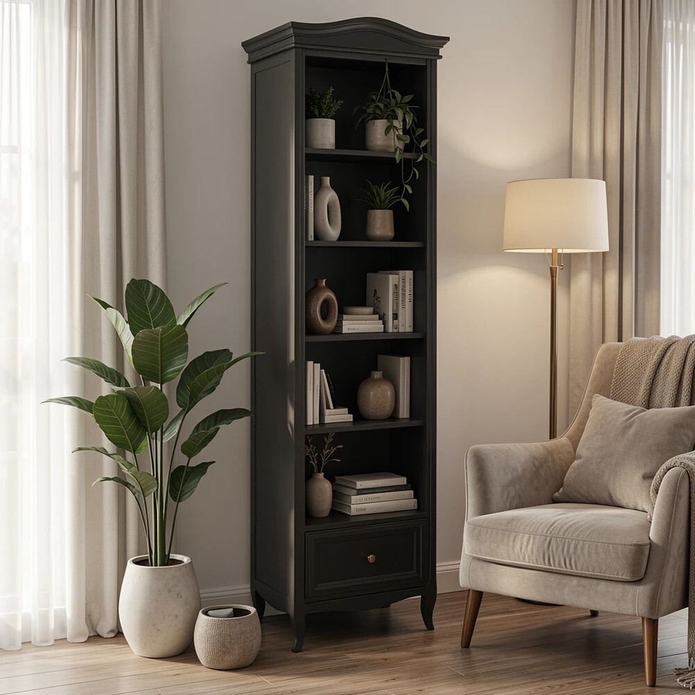Стеллаж узкий М605BL черный