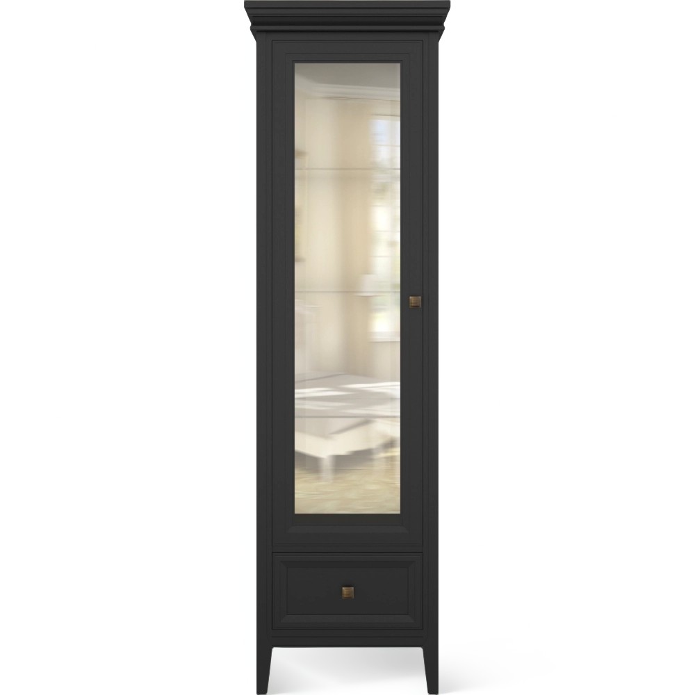 Витрина левая с зеркалом L Тесоро черная T601L/BL