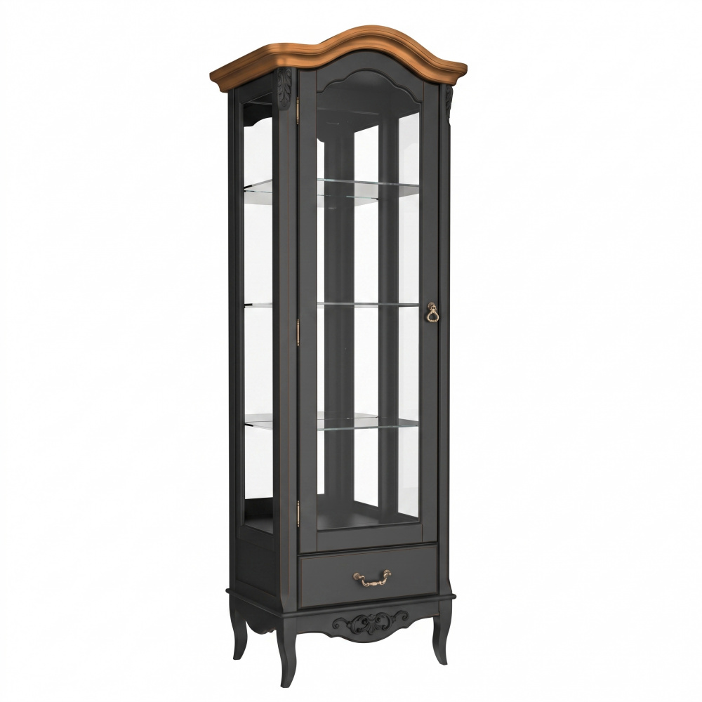 Витрина стеклянная L с зеркалом W602/1BL