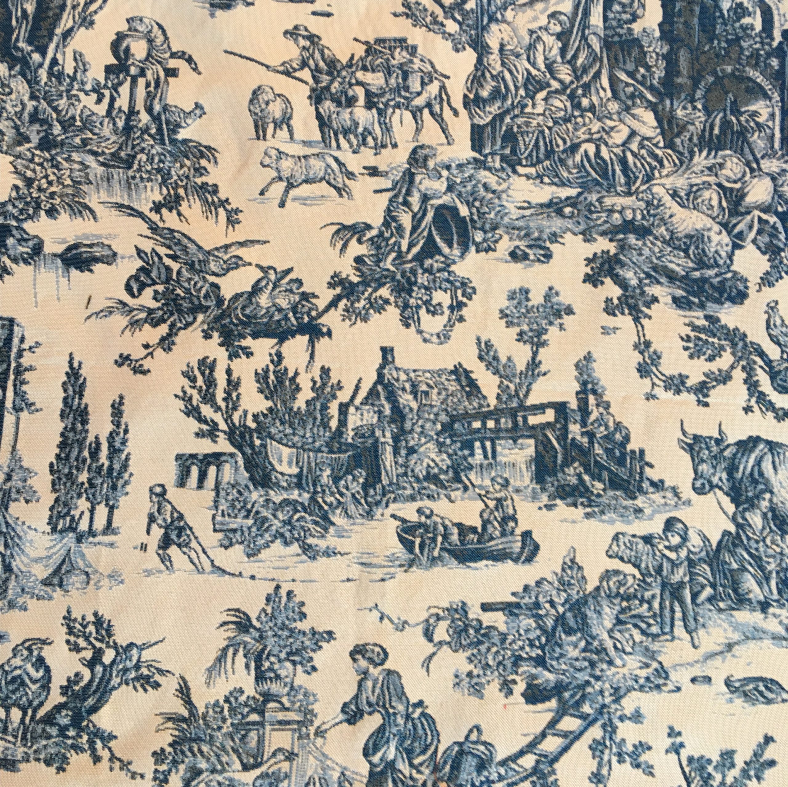 Кровать двуспальная В216BL Marlette, туаль де жуи, чёрный каркас, 160×200 см