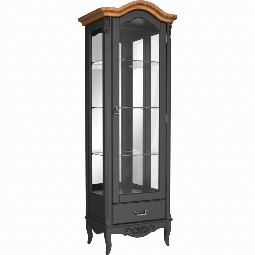Витрина стеклянная R с зеркалом W601/1BL