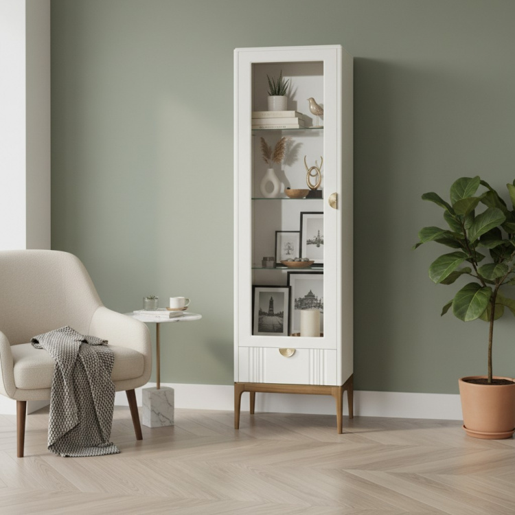 Витрина левая  с зеркалом L  BR601L/W White