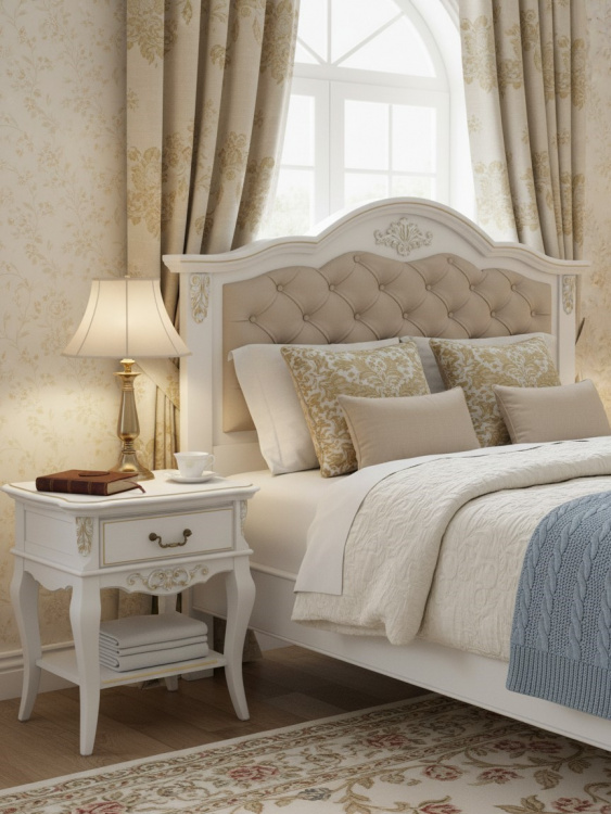 Кровать с мягким изголовьем 140*200  В214