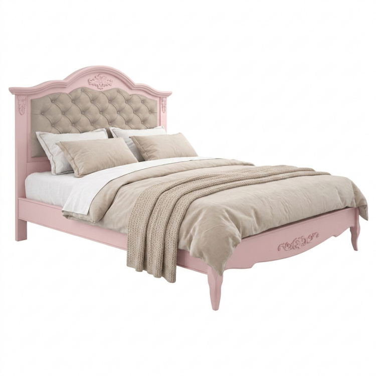 Кровать с мягким изголовьем 160*200 В216 Розовая