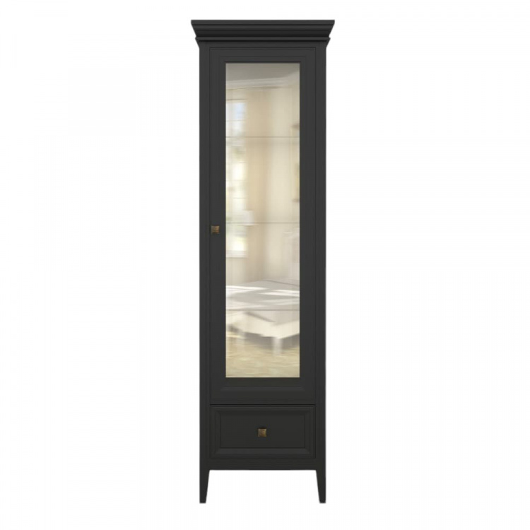 Витрина левая с зеркалом L Тесоро черная T601L/BL