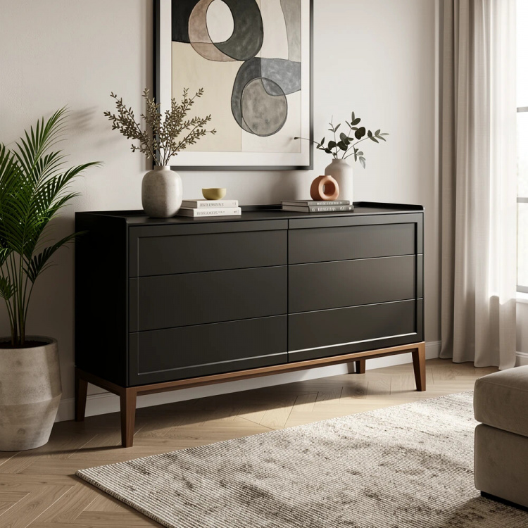 Тумба ТВ широкая MRS406BL Черный