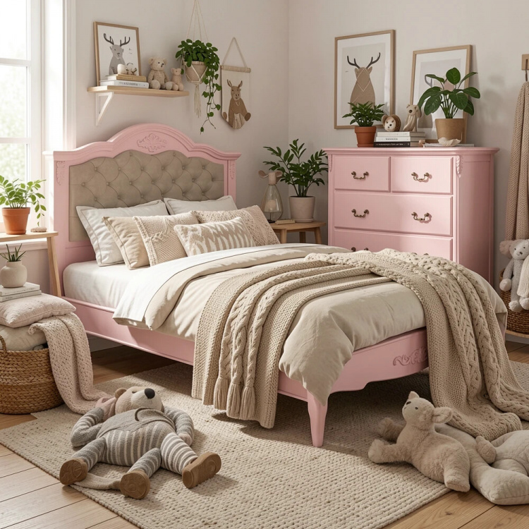 Кровать с мягким изголовьем 160*200 В216 Розовая