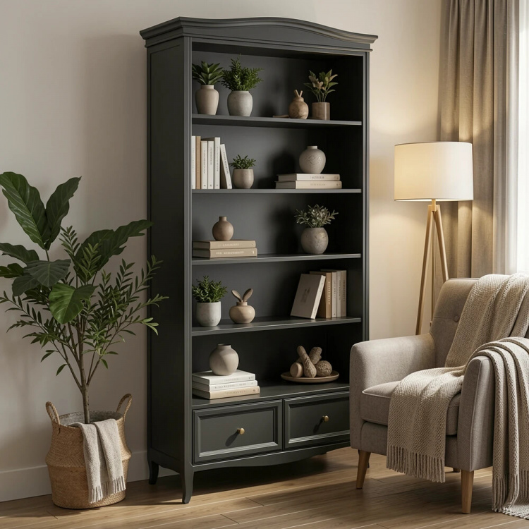 Стеллаж широкий М606BL черный