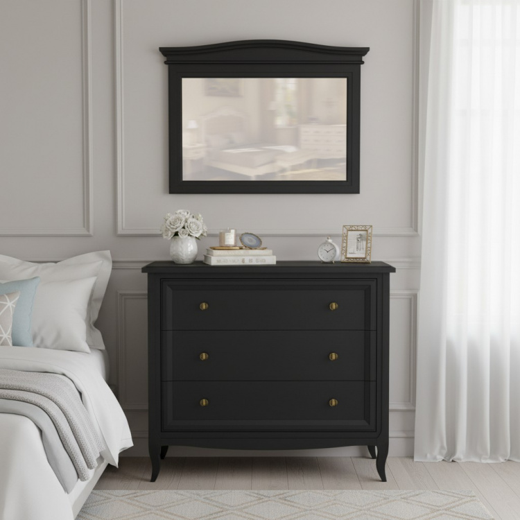 Зеркало прямоугольное(горизонтальное)  М104BL черное