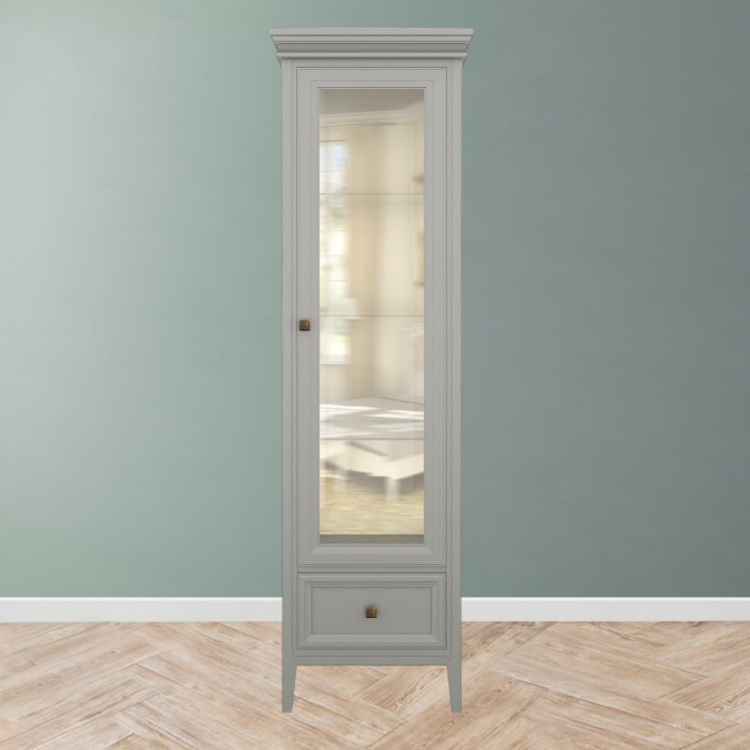 Витрина левая с зеркалом L Тесоро серая T601L/G