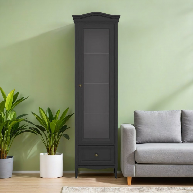 Витрина правая с зеркалом М601R/BL черная