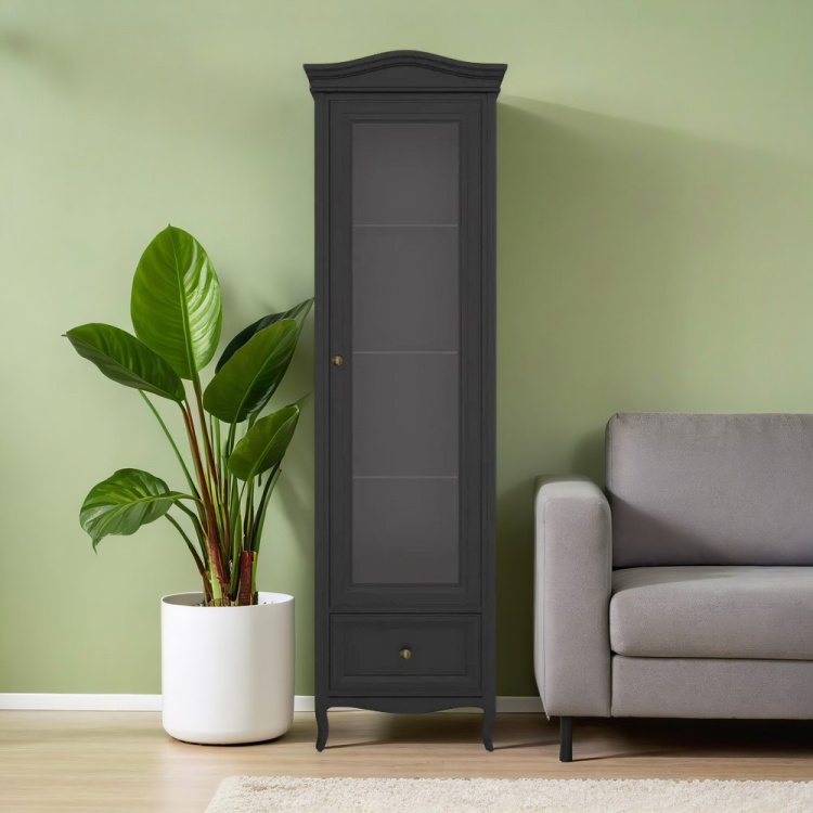 Витрина правая с зеркалом М601R/BL черная