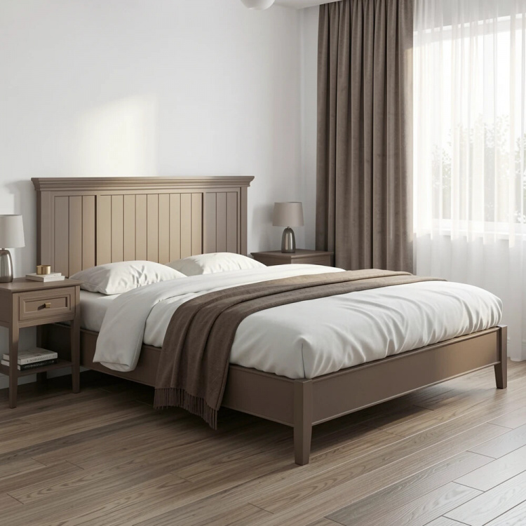 Кровать с жесткой спинкой 160x200 Тесоро коричневая T206Q