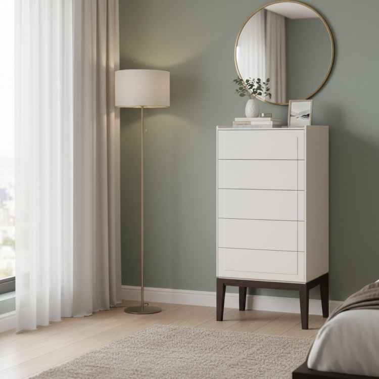 Комод высокий 5 ящиков MRS315W White