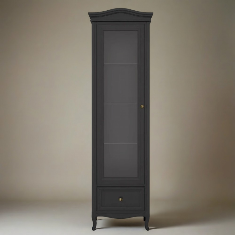 Витрина левая  с зеркалом М601L/BL черная