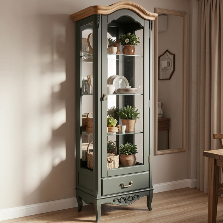 Витрина стеклянная R с зеркалом W601/1BL