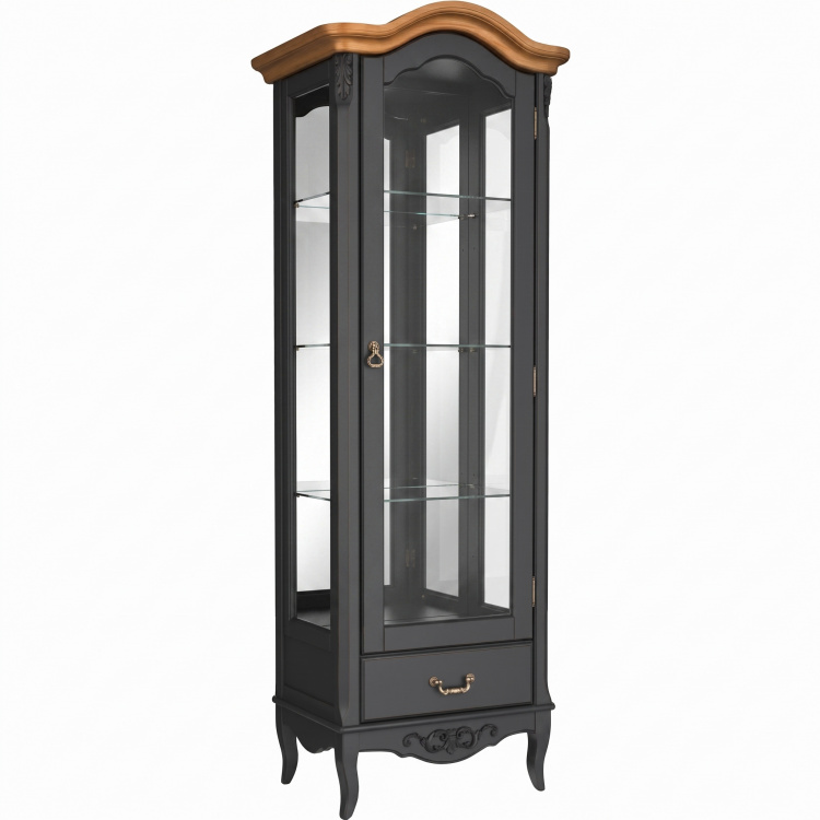 Витрина стеклянная R с зеркалом W601/1BL