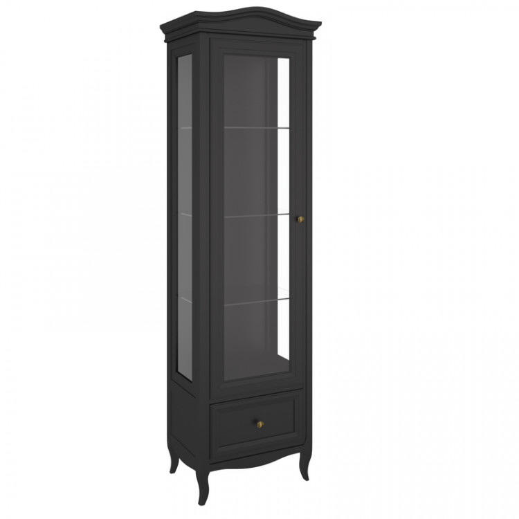 Витрина левая  с зеркалом М601L/BL черная